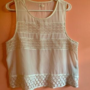 Hollister white crop top